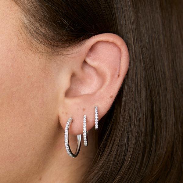 Astrid & Miyu Crystal Hoops Gift Set In Silver