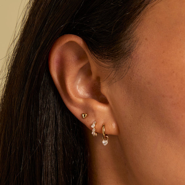 Astrid & Miyu Crystal Pear Huggies In Gold