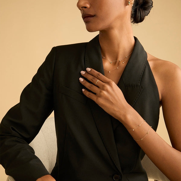 Astrid & Miyu Diamond Charm Necklace In Solid Gold