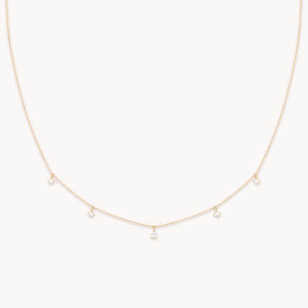 astrid & miyu Diamond Charm Necklace in Solid Gold