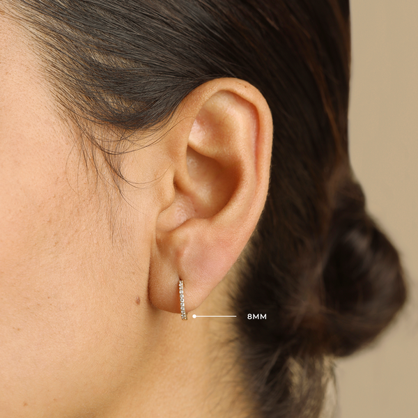 Astrid & Miyu Diamond Pavé Hoops In Solid Gold