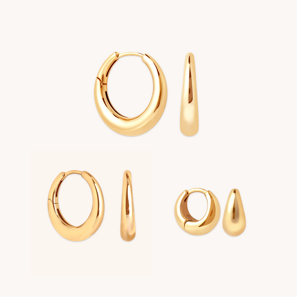 astrid & miyu Dome Hoops Gift Set in Gold