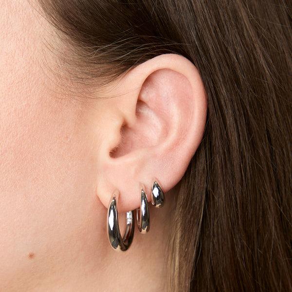 Astrid & Miyu Dome Hoops Gift Set In Silver