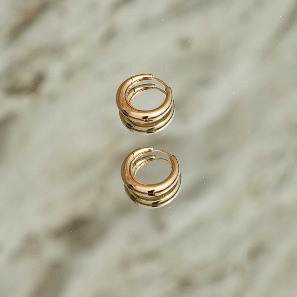 Astrid & Miyu Dome Hoops In Gold
