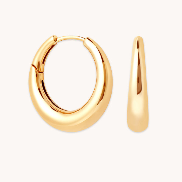 astrid & miyu Dome Hoops in Gold