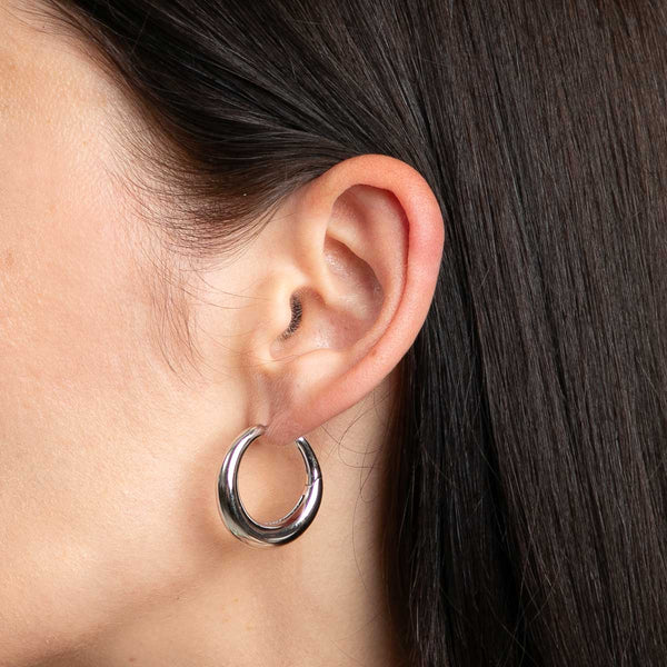 Astrid & Miyu Dome Hoops In Silver