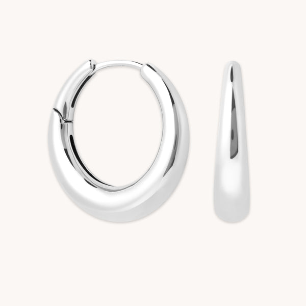 astrid & miyu Dome Hoops in Silver