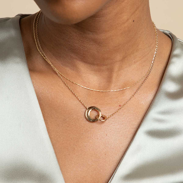 Astrid & Miyu Dome Link Necklace In Gold