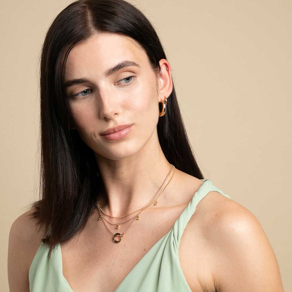 Astrid & Miyu Dome Link Necklace In Gold