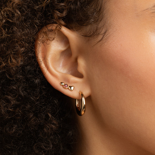 Astrid & Miyu Dome Medium Hoops In Gold