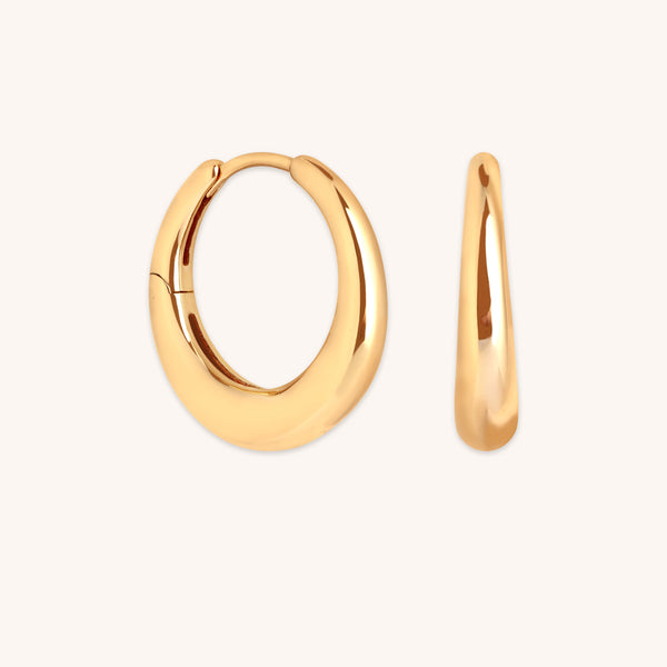 astrid & miyu Dome Medium Hoops in Gold