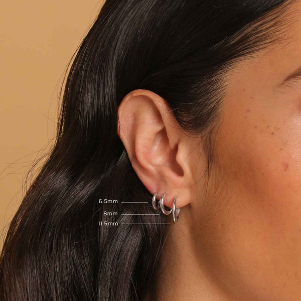 Astrid & Miyu Essential 11.5mm Hoop In Silver