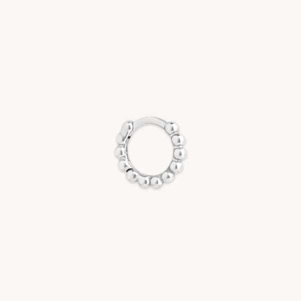 astrid & miyu Essential Beaded Hoop in Silver