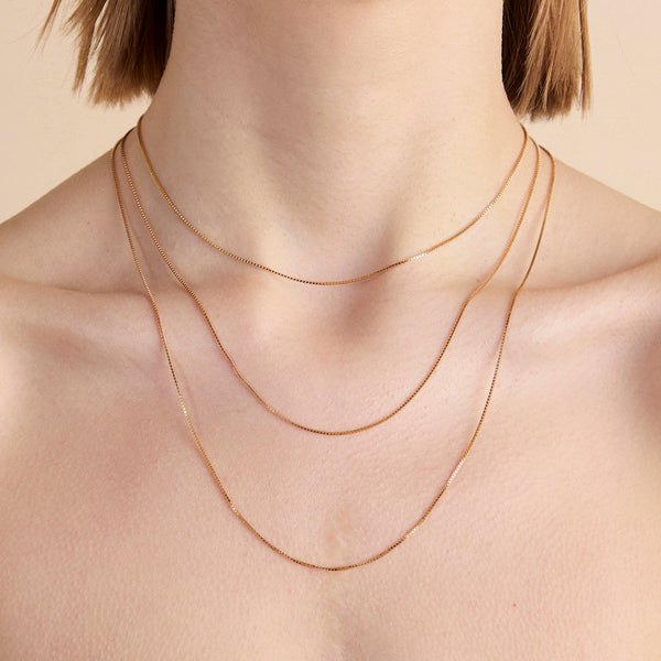 Astrid & Miyu Essential Box Chain Necklace In Gold