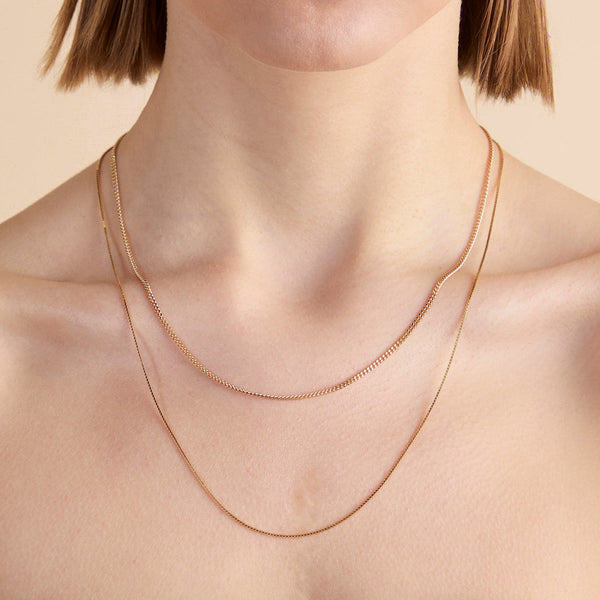 Astrid & Miyu Essential Box Chain Necklace In Gold
