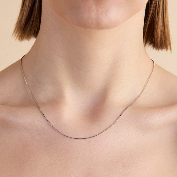 Astrid & Miyu Essential Box Chain Necklace In Silver
