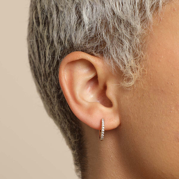 Astrid & Miyu Essential Crystal Small Hoops In Gold