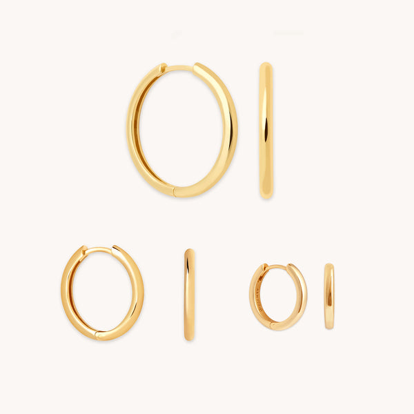 astrid & miyu Essential Hoops Gift Set in Gold