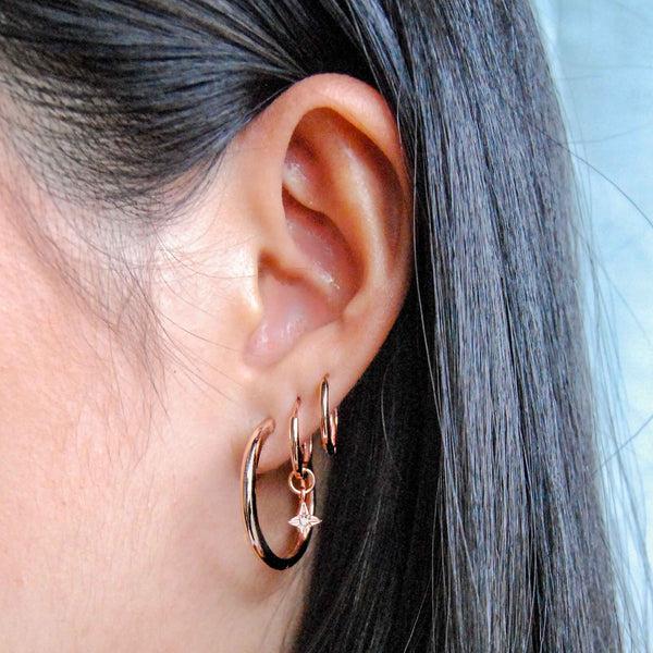 Astrid & Miyu Essential Large Hoops In Rose Gold