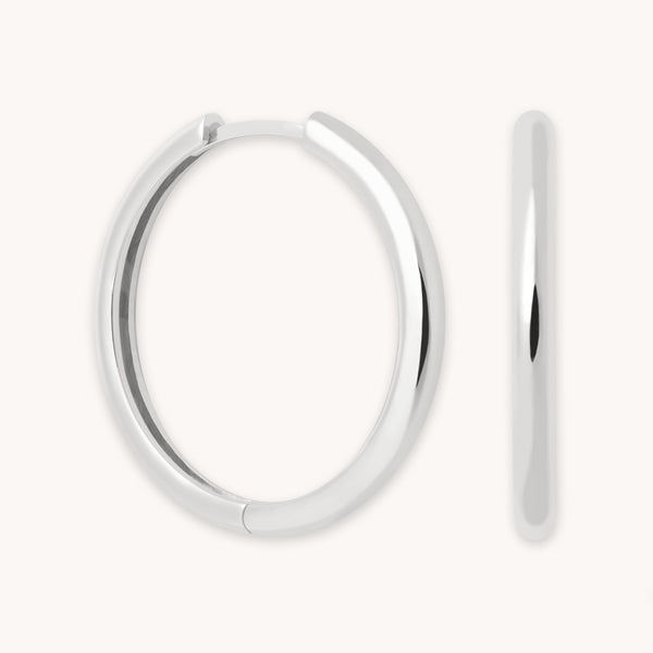astrid & miyu Essential Large Hoops in Silver