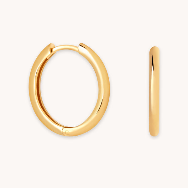 astrid & miyu Essential Medium Hoops in Gold