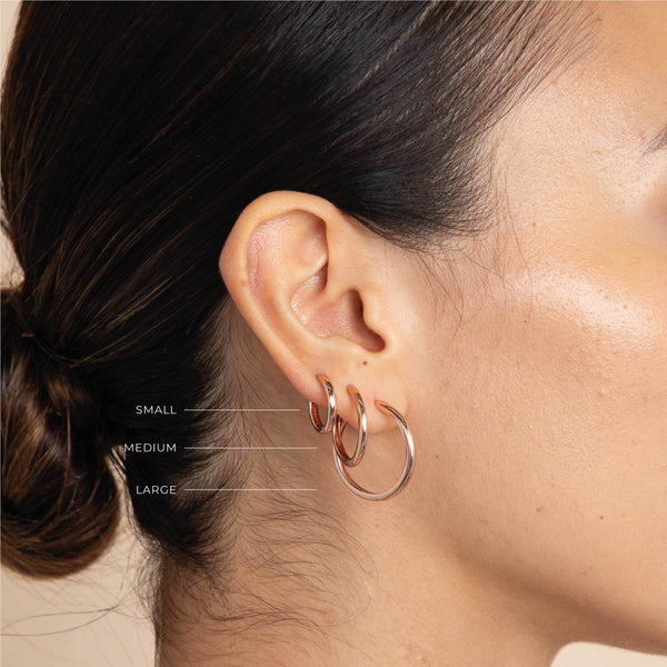 Astrid & Miyu Essential Medium Hoops In Rose Gold