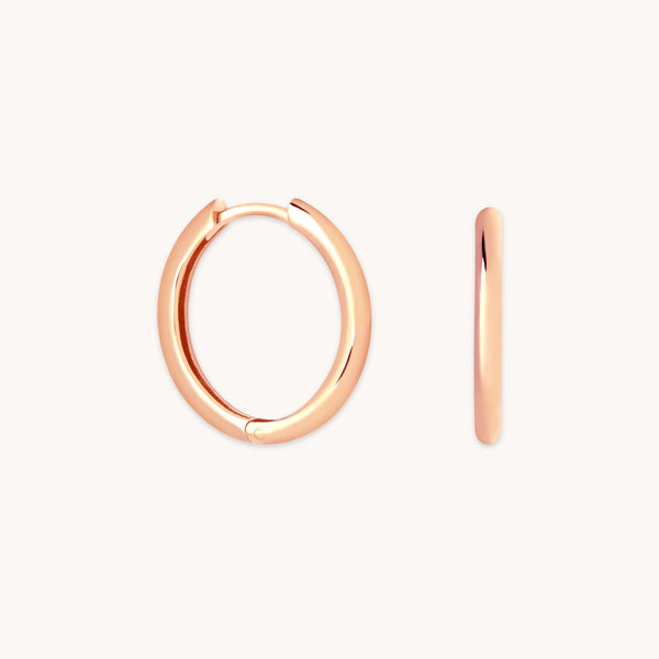 astrid & miyu Essential Medium Hoops in Rose Gold