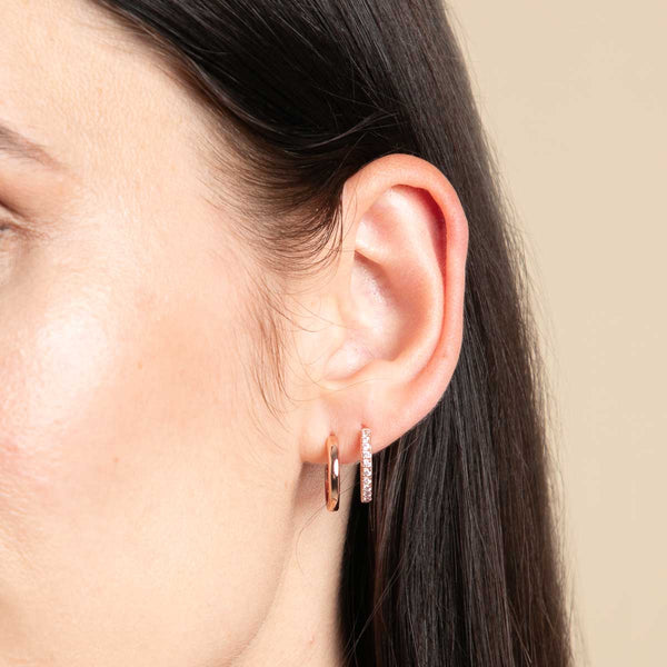 Astrid & Miyu Essential Small Hoops In Rose Gold
