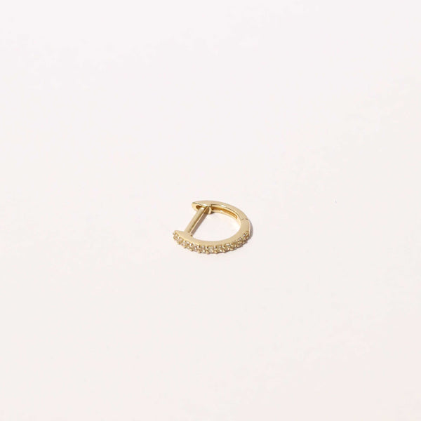 Astrid & Miyu Gem Piercing Hoop In Solid Gold