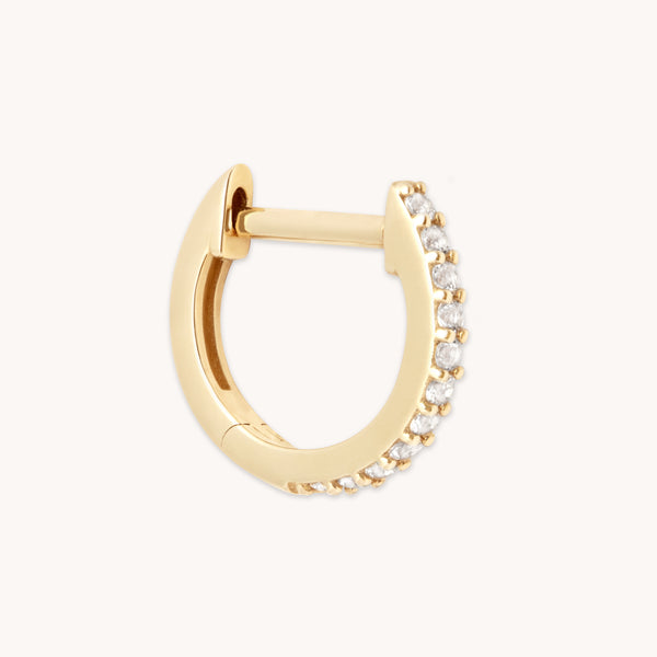 astrid & miyu Gem Piercing Hoop in Solid Gold
