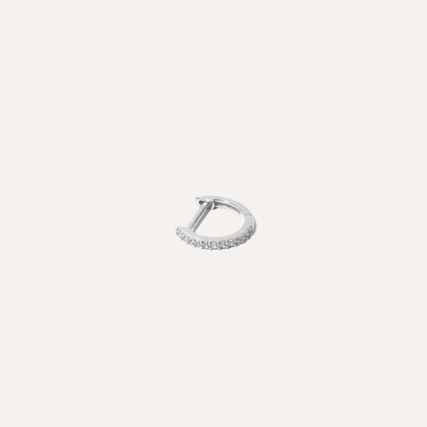 Astrid & Miyu Gem Piercing Hoop In Solid White Gold