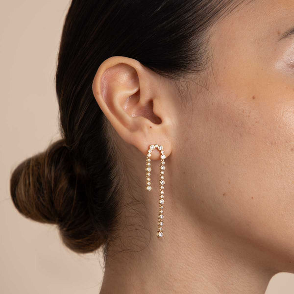 Astrid & Miyu Gleam Crystal Drop Studs In Gold