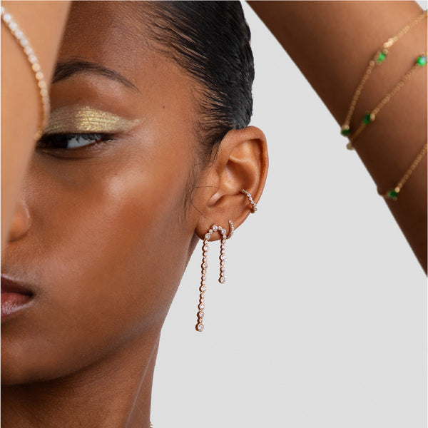 Astrid & Miyu Gleam Crystal Drop Studs In Gold