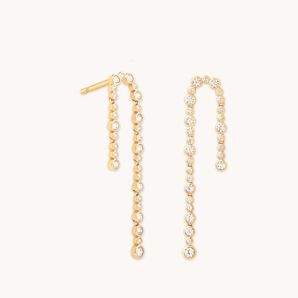 astrid & miyu Gleam Crystal Drop Studs in Gold