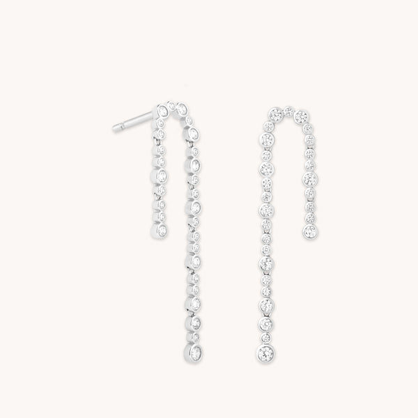 astrid & miyu Gleam Crystal Drop Studs in Silver