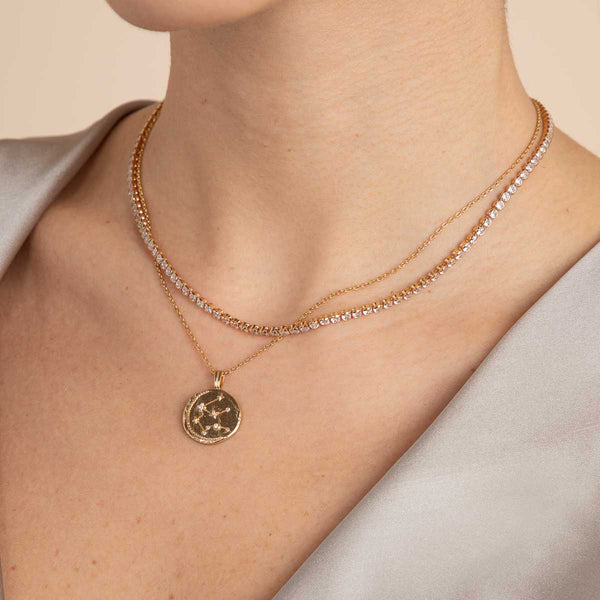 Astrid & Miyu Gleam Tennis Chain Necklace In Gold