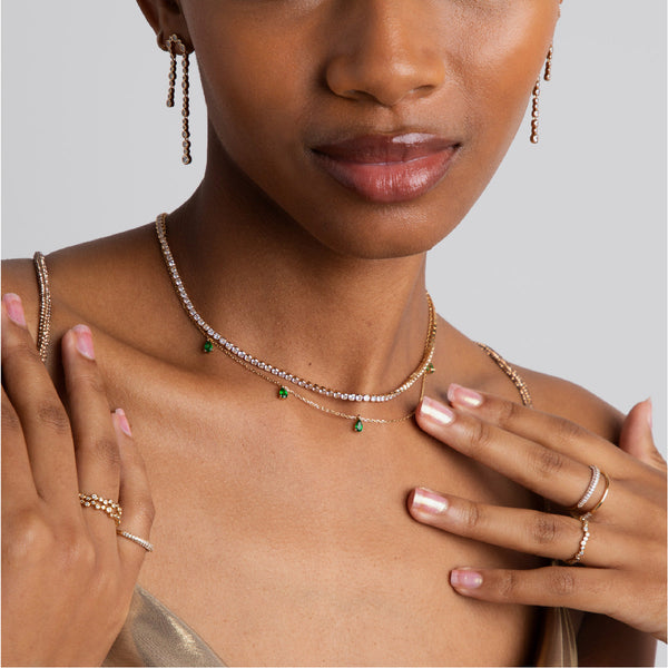 Astrid & Miyu Gleam Tennis Chain Necklace In Gold