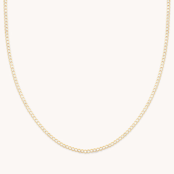 astrid & miyu Gleam Tennis Chain Necklace in Gold