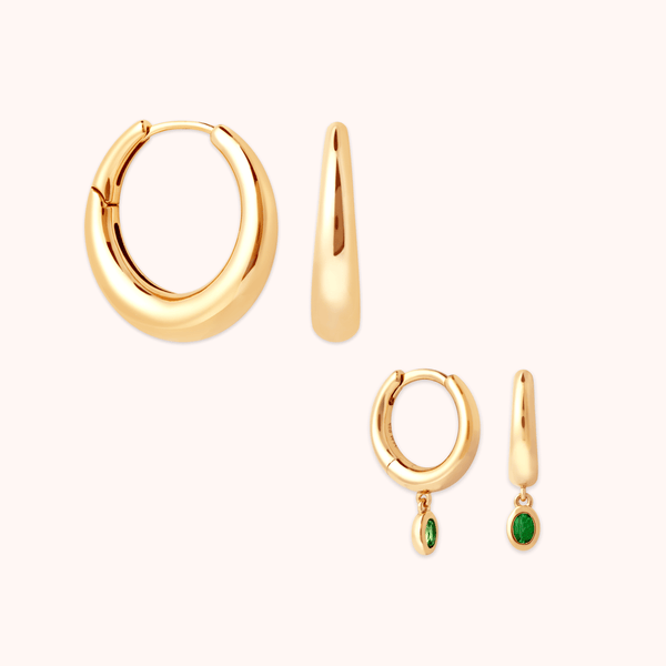 astrid & miyu Green Topaz Gift Set in Gold