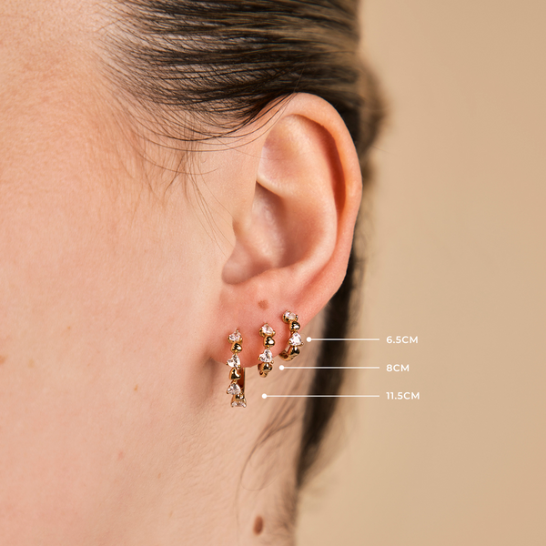 Astrid & Miyu Heart Crystal Hoop In Gold