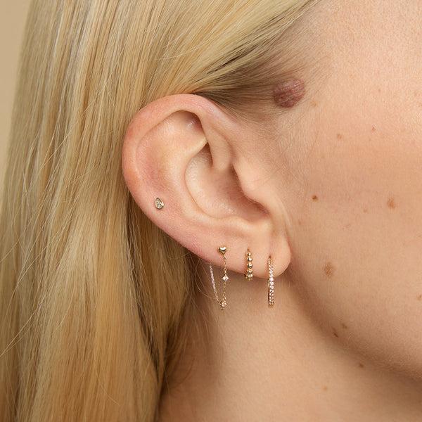 Astrid & Miyu Heart Huggies In Solid Gold