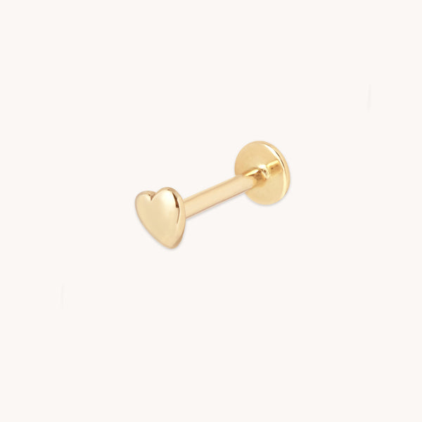 astrid & miyu Heart Piercing Stud in Solid Gold