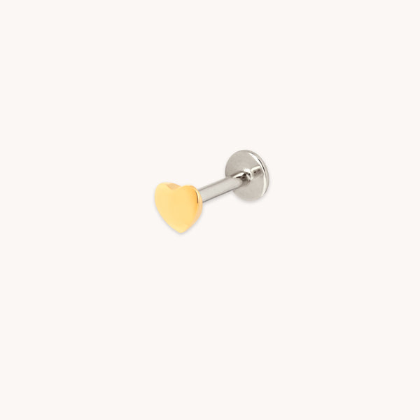 astrid & miyu Heart Titanium Piercing Stud in Gold