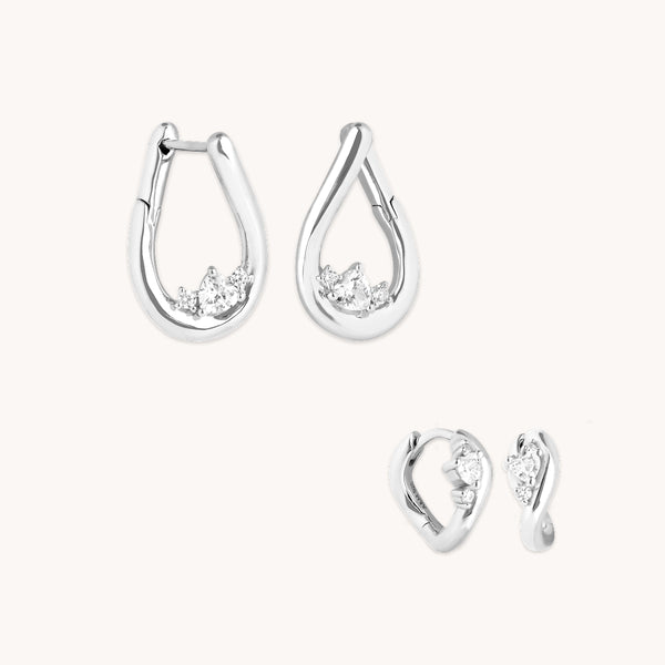 astrid & miyu Hidden Heart Gift Set in Silver