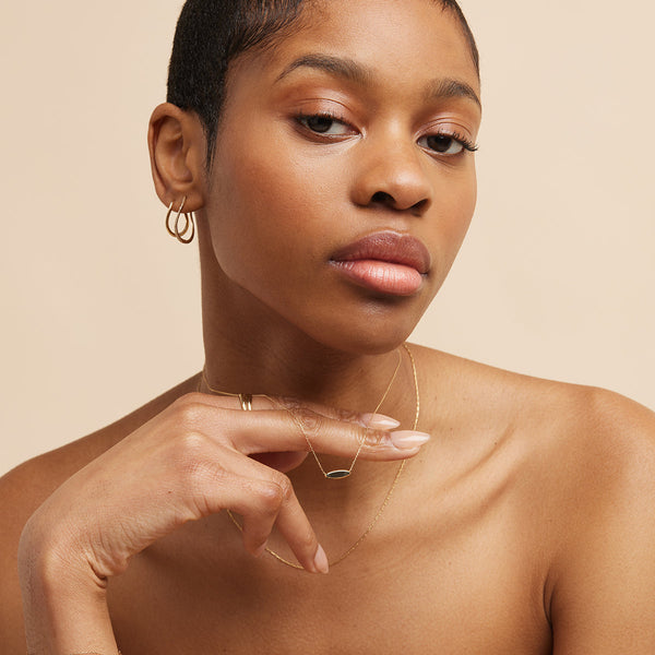 Astrid & Miyu ID Pendant Necklace In Solid Gold