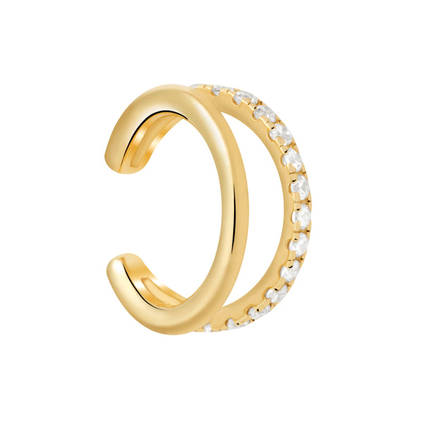 Astrid & Miyu Illusion Crystal Ear Cuff In Gold