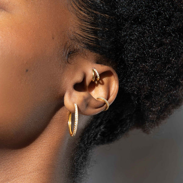 Astrid & Miyu Illusion Crystal Hoop 6.5mm In Gold