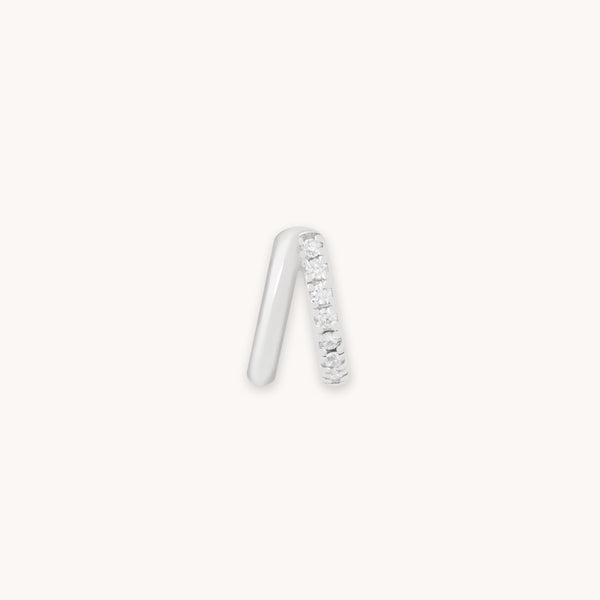 astrid & miyu Illusion Crystal Hoop 6.5mm in Silver