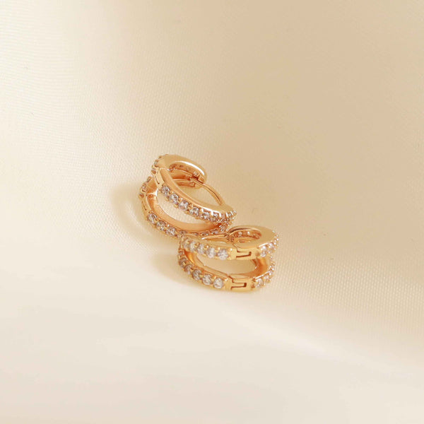 Astrid & Miyu Illusion Crystal Huggies In Gold