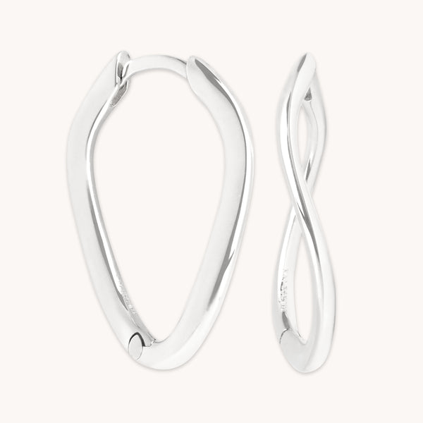 astrid & miyu Infinite Hoops in Solid White Gold